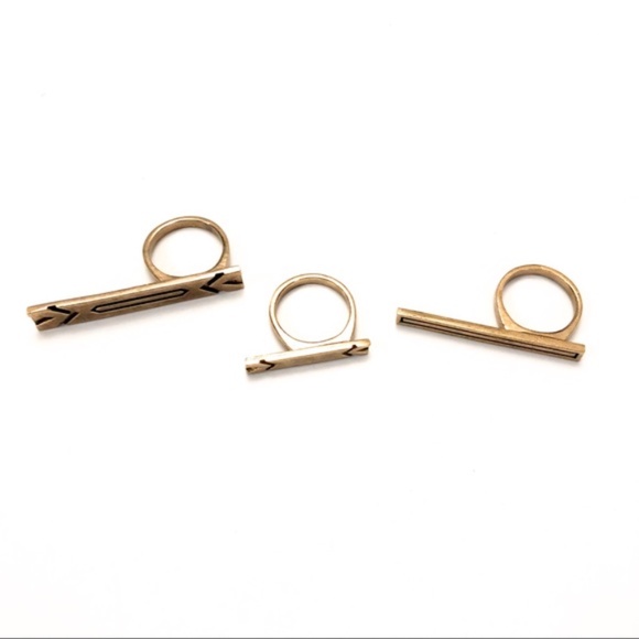 House of Harlow Engraved 3 Stack Ring in Gold - Picture 4 of 6